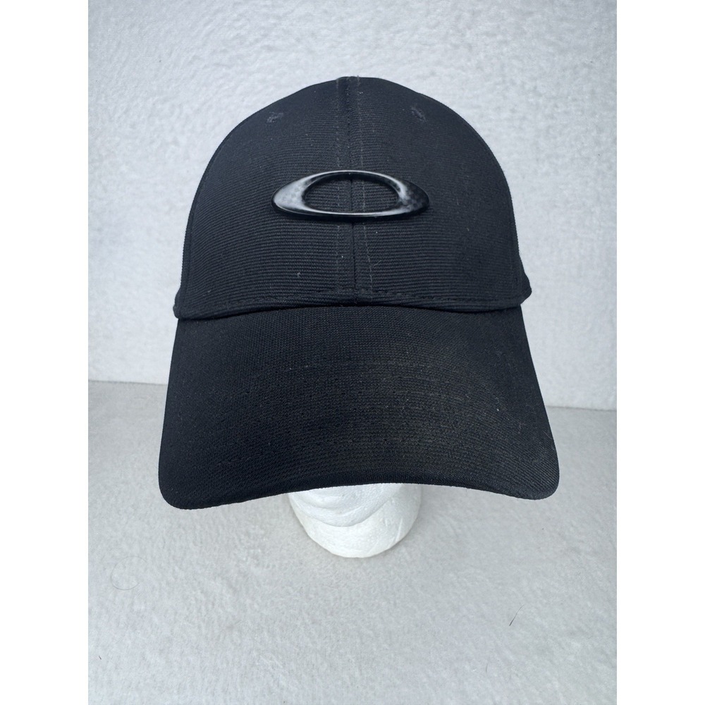 Oakley Mens L / XL Tincan Cap Hat Metal Logo Black Ellipse Carbon